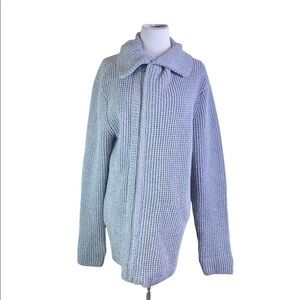 Joe's Jeans L Sweater Gray Cable Knit full Zip